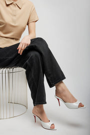 Miss Z 80 white patent mules