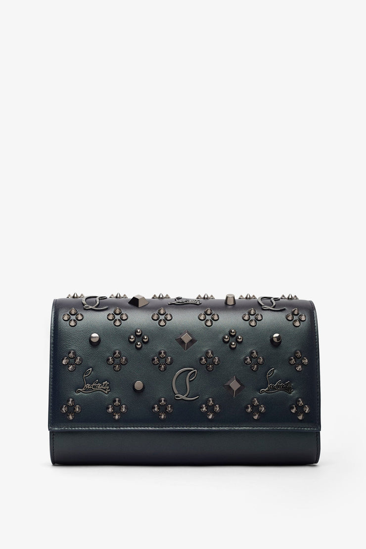 Paloma black leather clutch