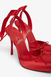 Cassia lace up 100 red satin pumps