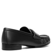 4G black leather loafers
