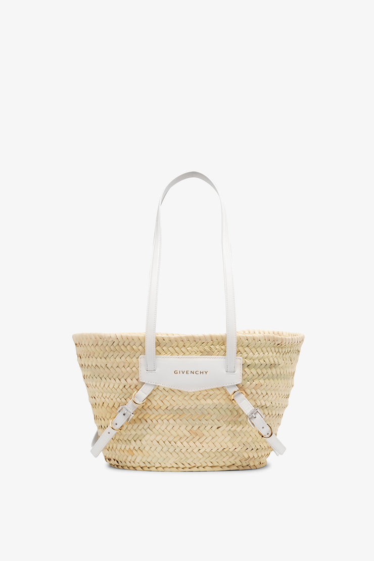 Plage Voyou raffia small white bag