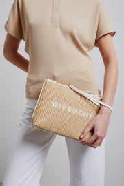 Travel raffia pouch