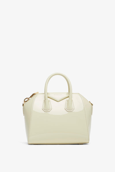 Antigona mini cream patent bag