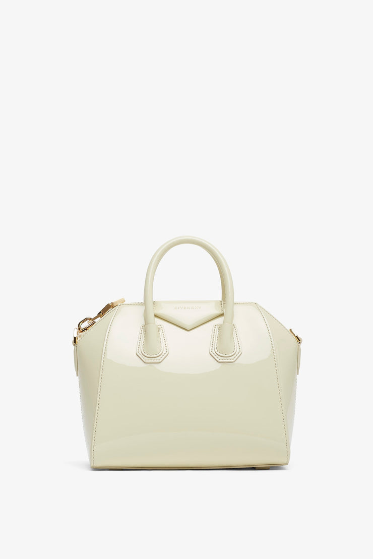 Antigona mini cream patent bag