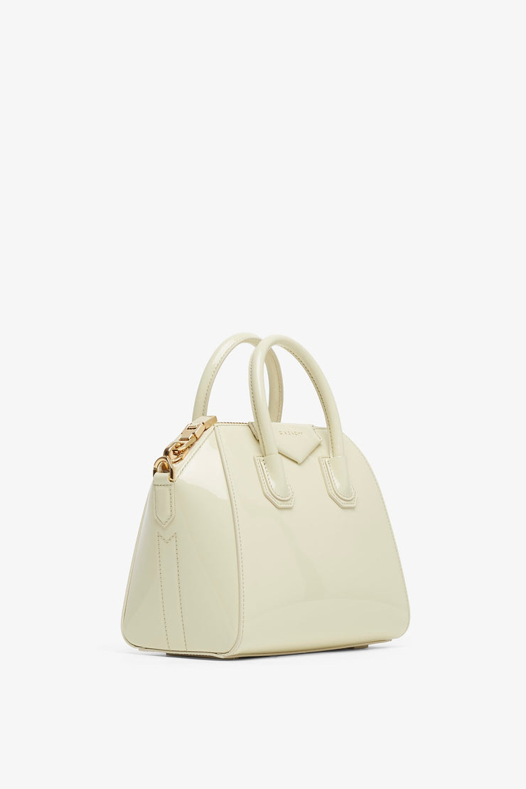 Antigona mini cream patent bag