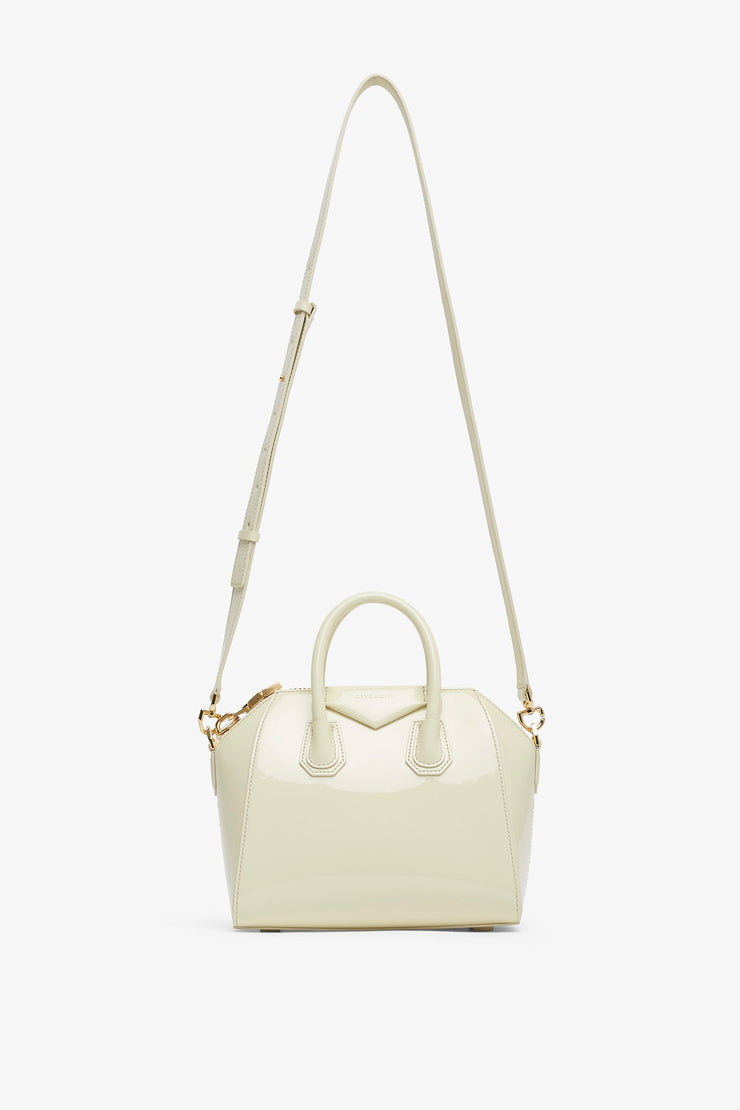 Antigona mini cream patent bag
