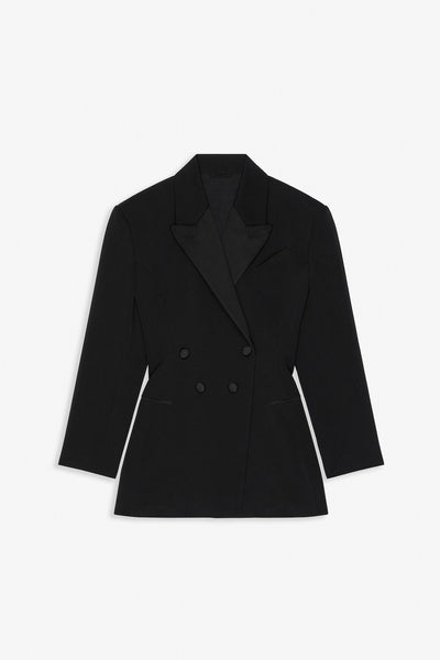 Pleated back smoking jacket