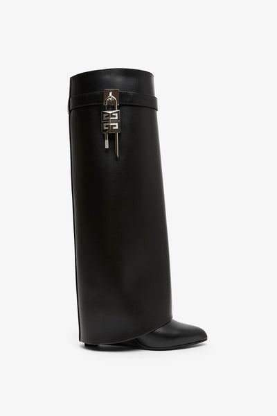 Shark lock 90 black leather boots
