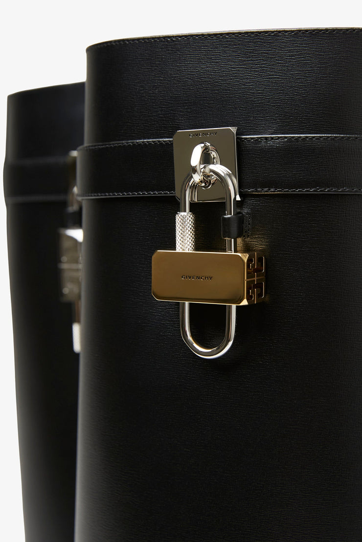 Shark lock 90 black leather boots