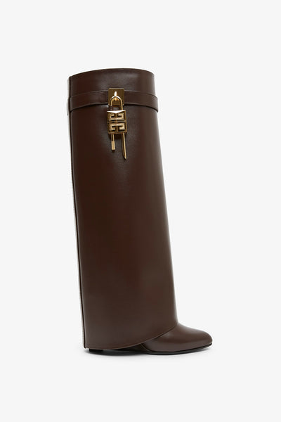 Shark lock 90 brown leather boots