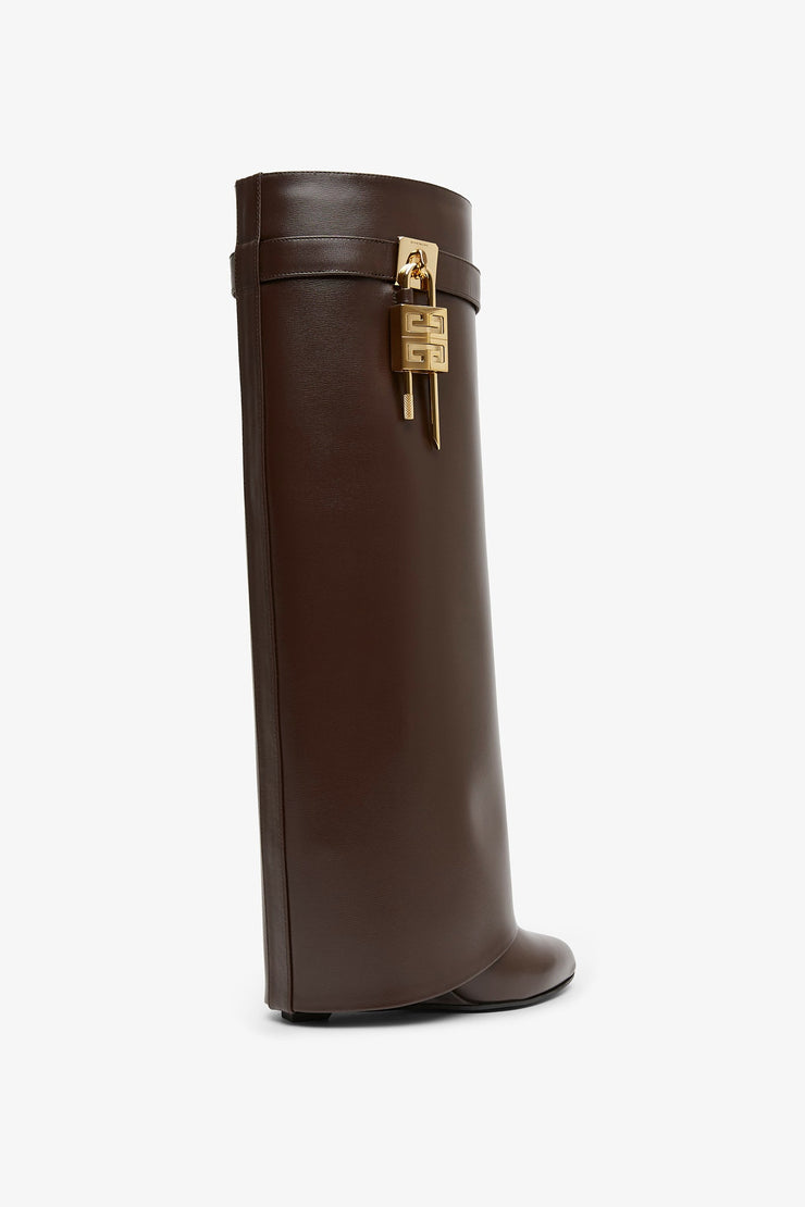 Shark lock 90 brown leather boots