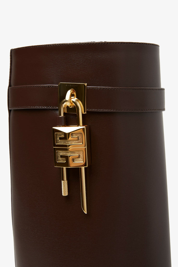 Shark lock 90 brown leather boots