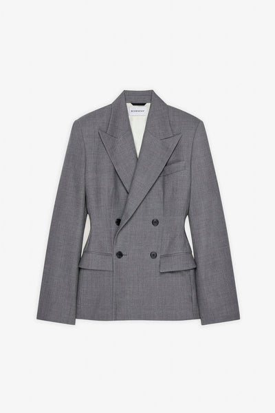 Double breasted grey jacket