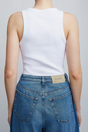 White logo tank top