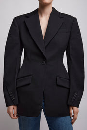 Black wool cocoon jacket