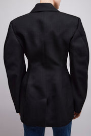 Black wool cocoon jacket