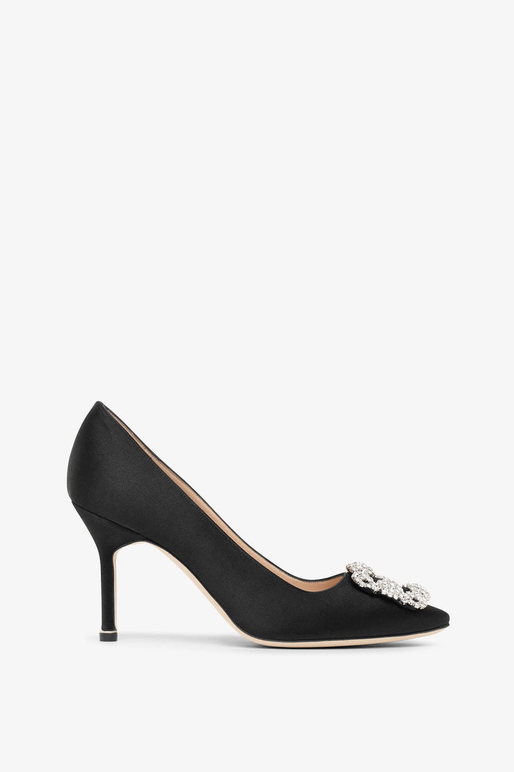 Hangisi 90 black satin pumps