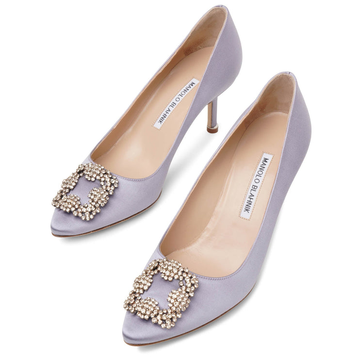 Hangisi 70 lilac satin pumps