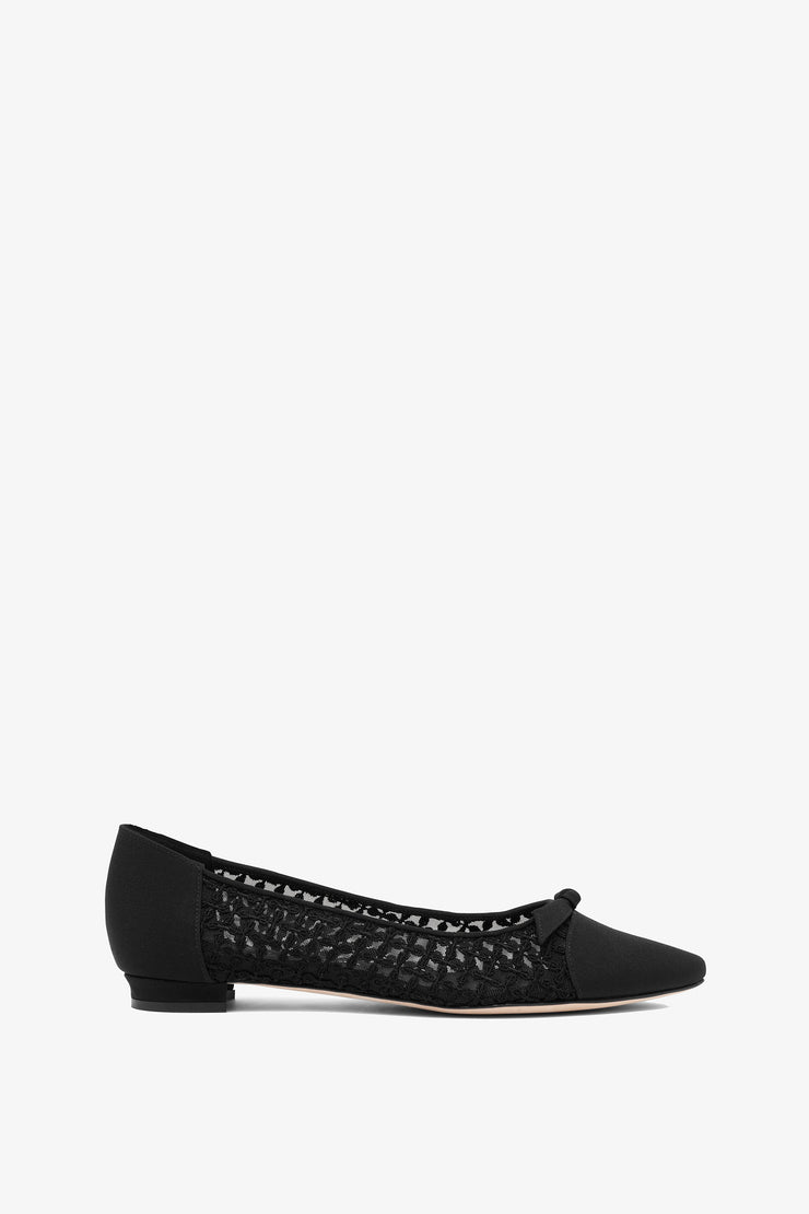 Tiakala black mesh ballet flats