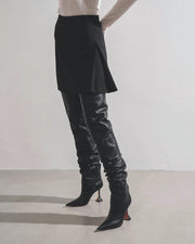 Olivia 95 black leather over knee boots