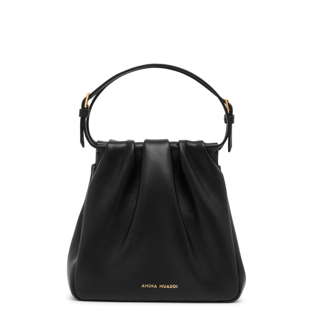 Amina Muaddi | Vittoria black leather bag | Savannahs