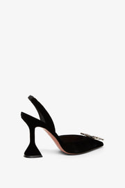 Begum sling 95 black velvet pumps