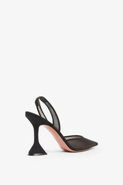 Holli 95 black mesh slingback pumps