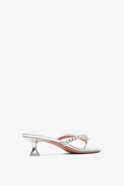 Gigi 45 silver thong mules