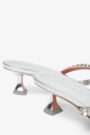 Gigi 45 silver thong mules
