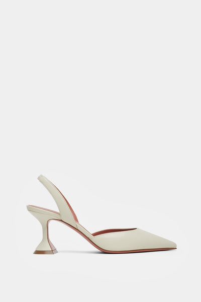 Holli 70 white leather slingbacks