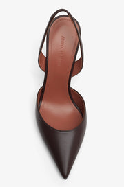 Holli 95 brown leather slingbacks