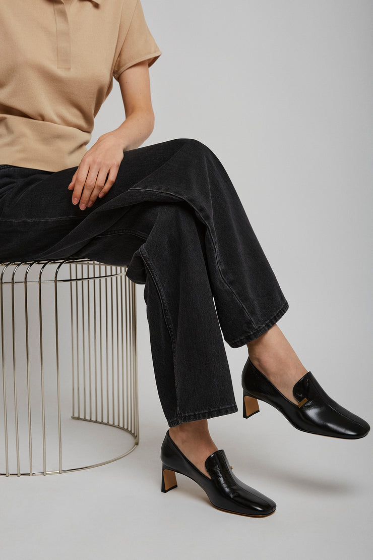 Club 60 black leather loafers