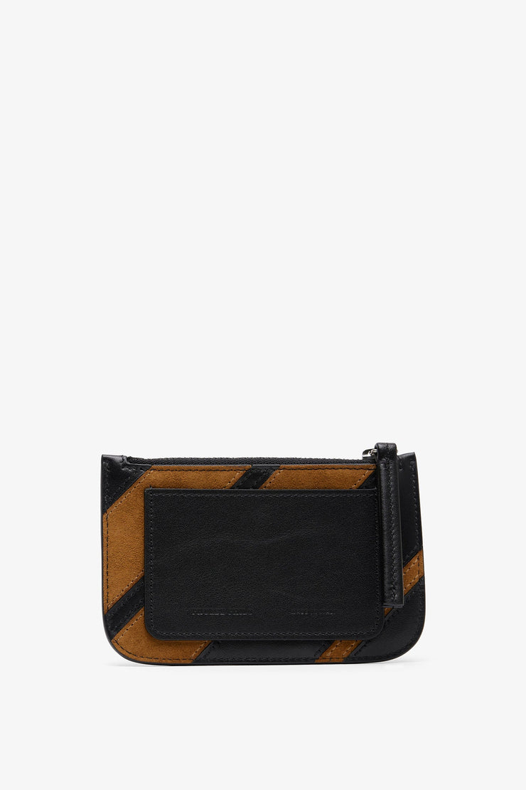 Pocket black and brown card holder