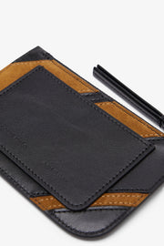 Pocket black and brown card holder