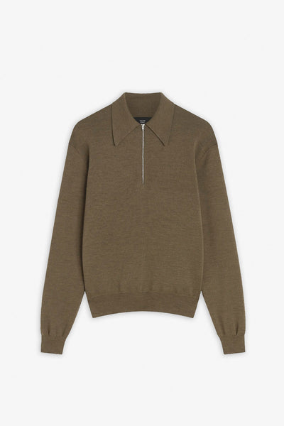 Zip taupe polo