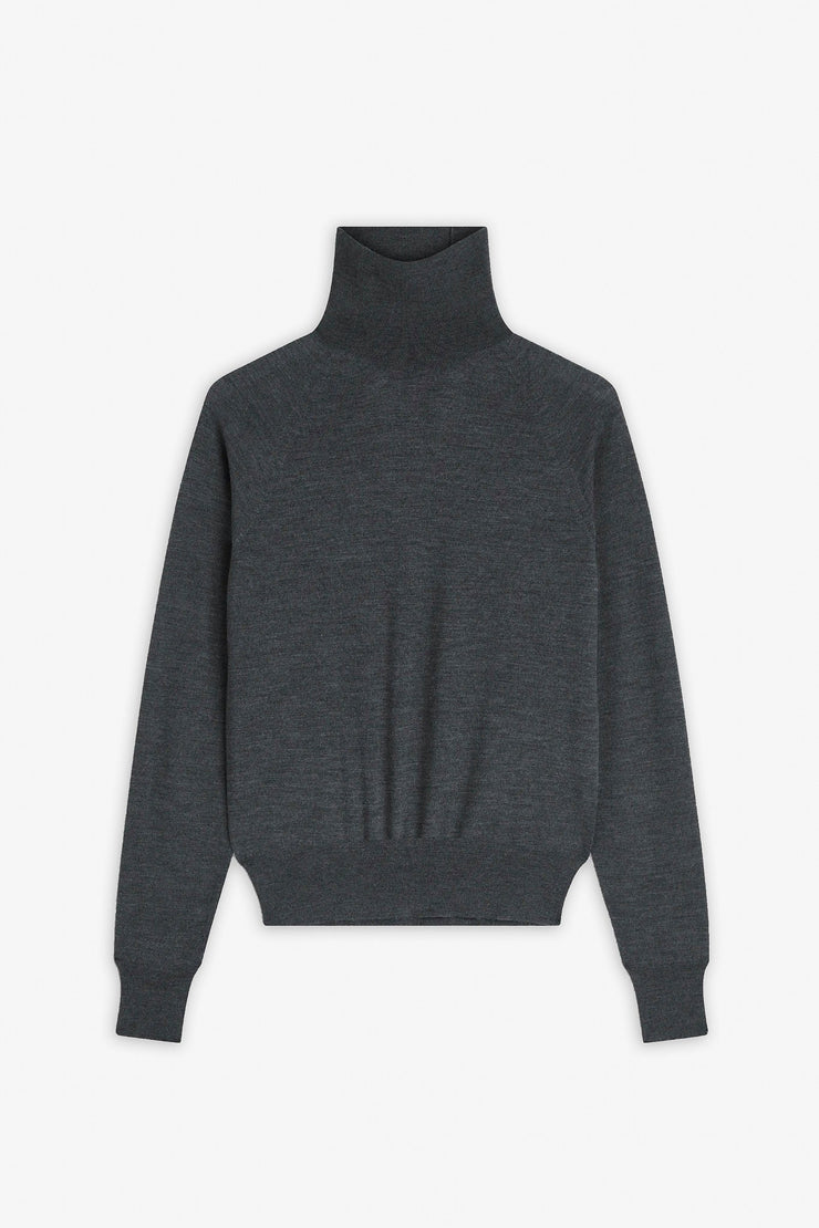 High neck grey jumper