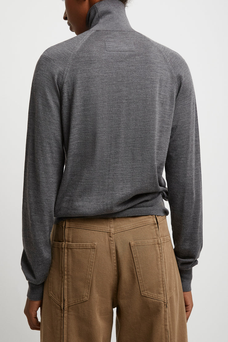 High neck grey jumper