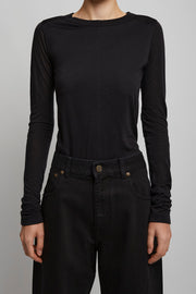 Crew neck black top
