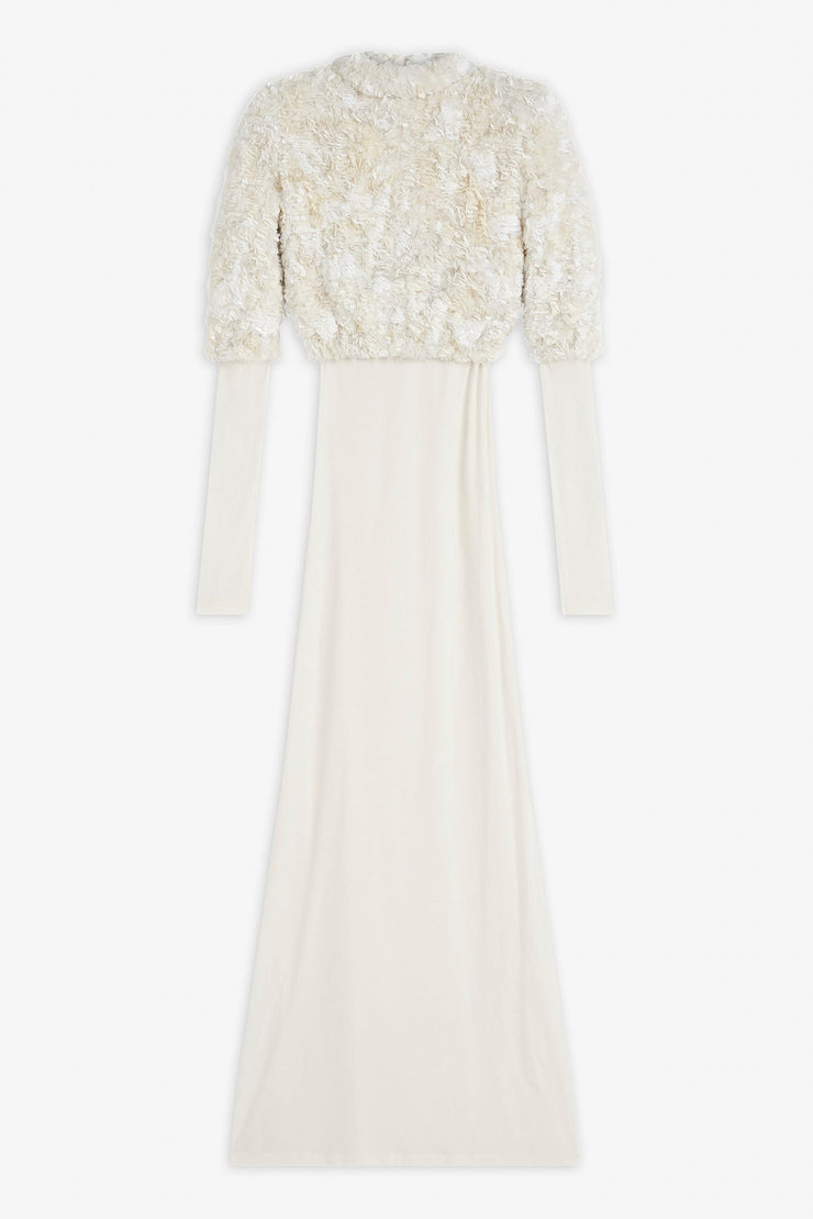 Sequins and jersey long dress