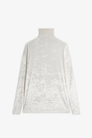 Liquid white high neck top