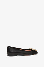 Tres Vivier black leather ballerinas