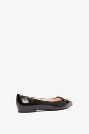 Gommettine black patent ballerinas