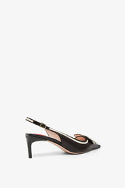 Viv canard 55 black and white slingbacks