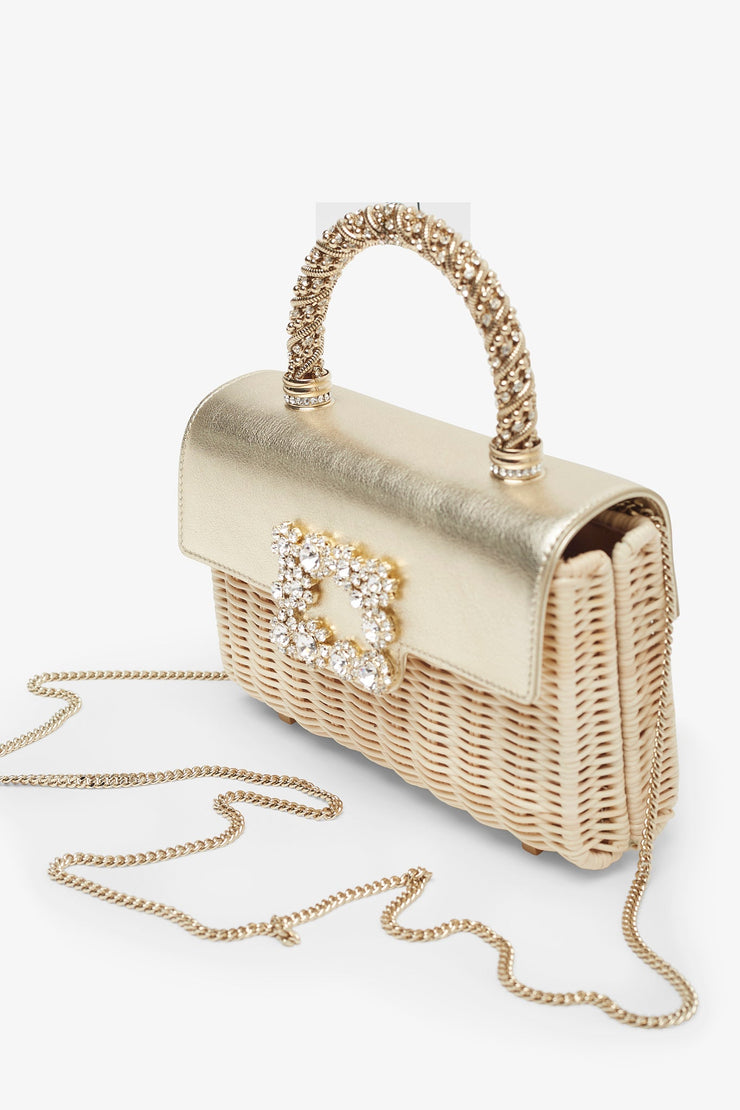 Jewel Efflorescence rattan mini bag