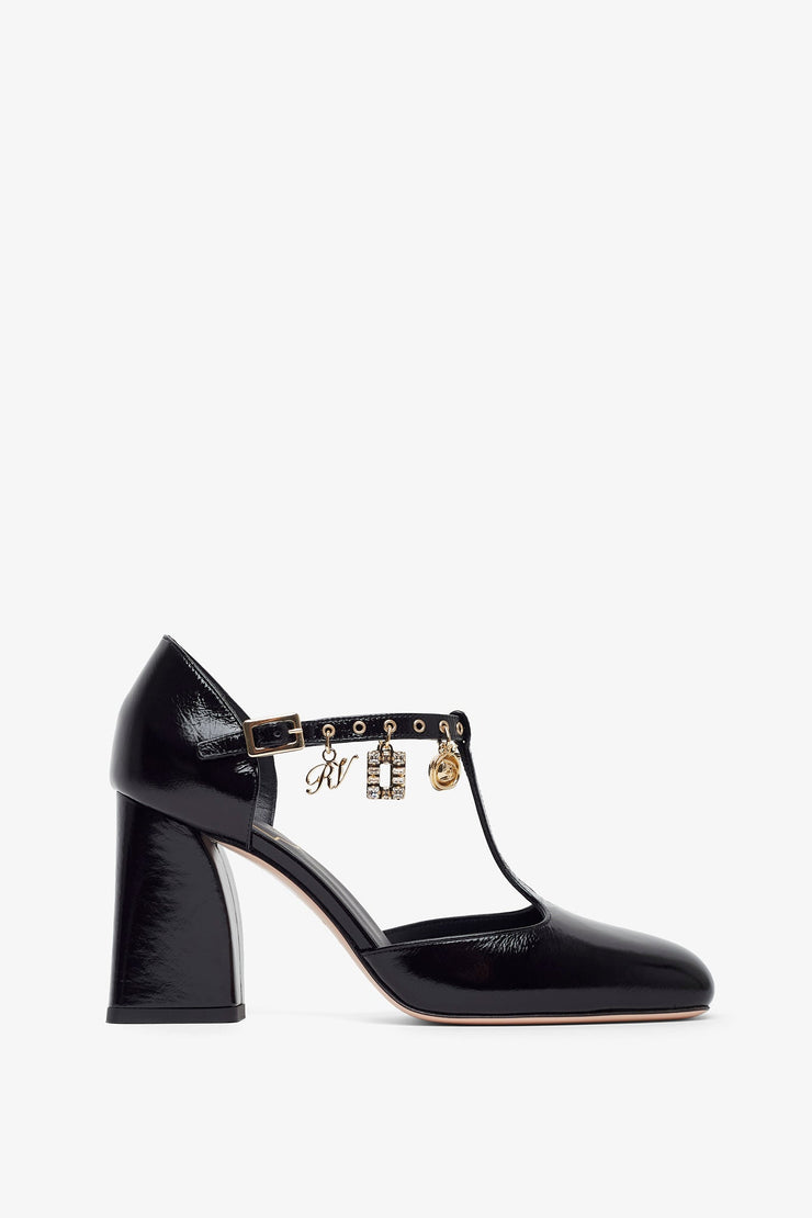 Tres Vivier 85 black with gold charms