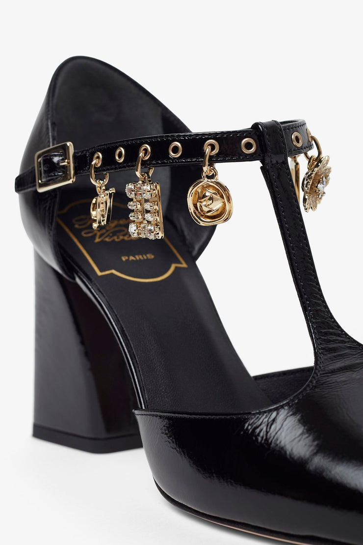 Tres Vivier 85 black with gold charms