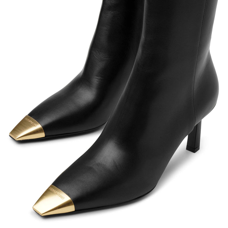 Amelia 70 black leather ankle boots