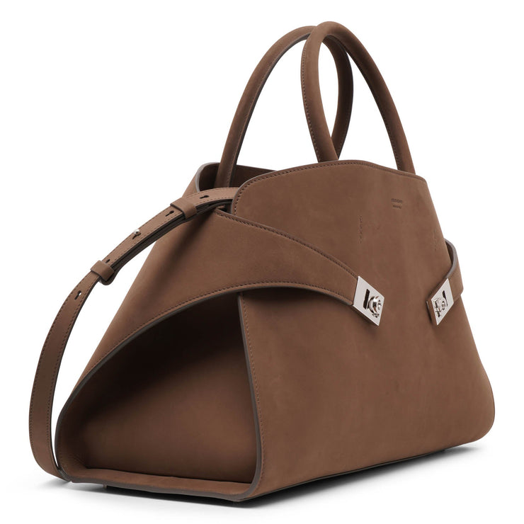 Hug brown nubuck medium top handle bag
