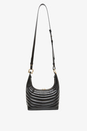 Quilted black hobo bag