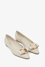 Zea white leather ballerinas